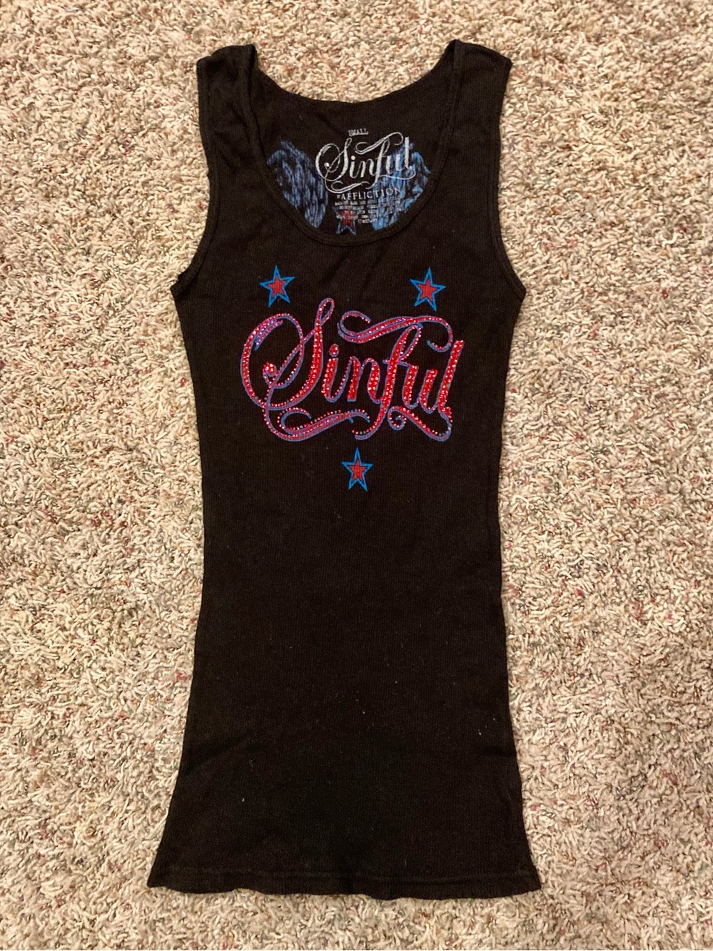 SINFUL BY AFFLICTION WOMENS TANK TOP NWOT